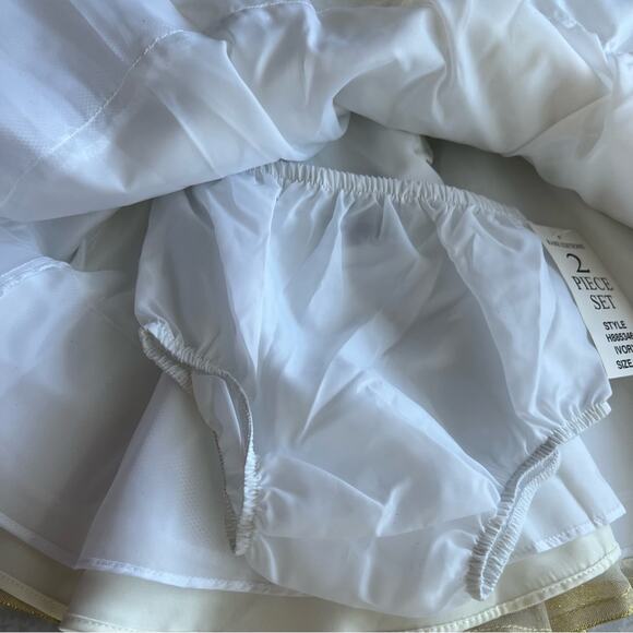 Rare Editions Gold Ruffle Sparkle Bow Special Occasion Dress Girls Size 24 M - Picture 6 of 10